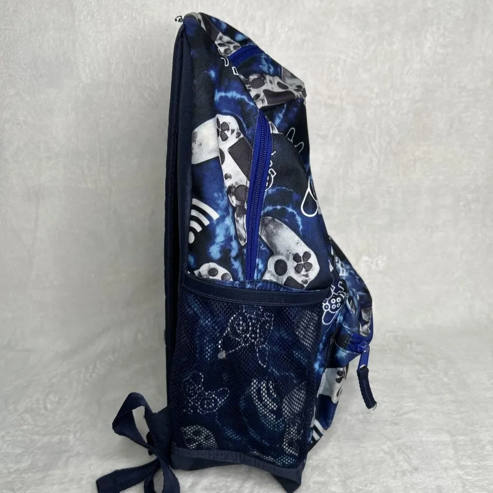 Childrens Place Backpack Kids Multicolor School Bag Pockets Zip Blue Gaming